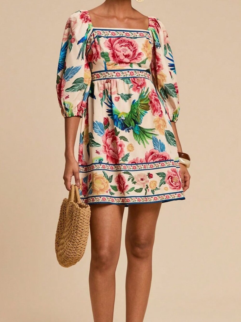 Multicolor Boho Women's Short Dress - Picture 4 of 7